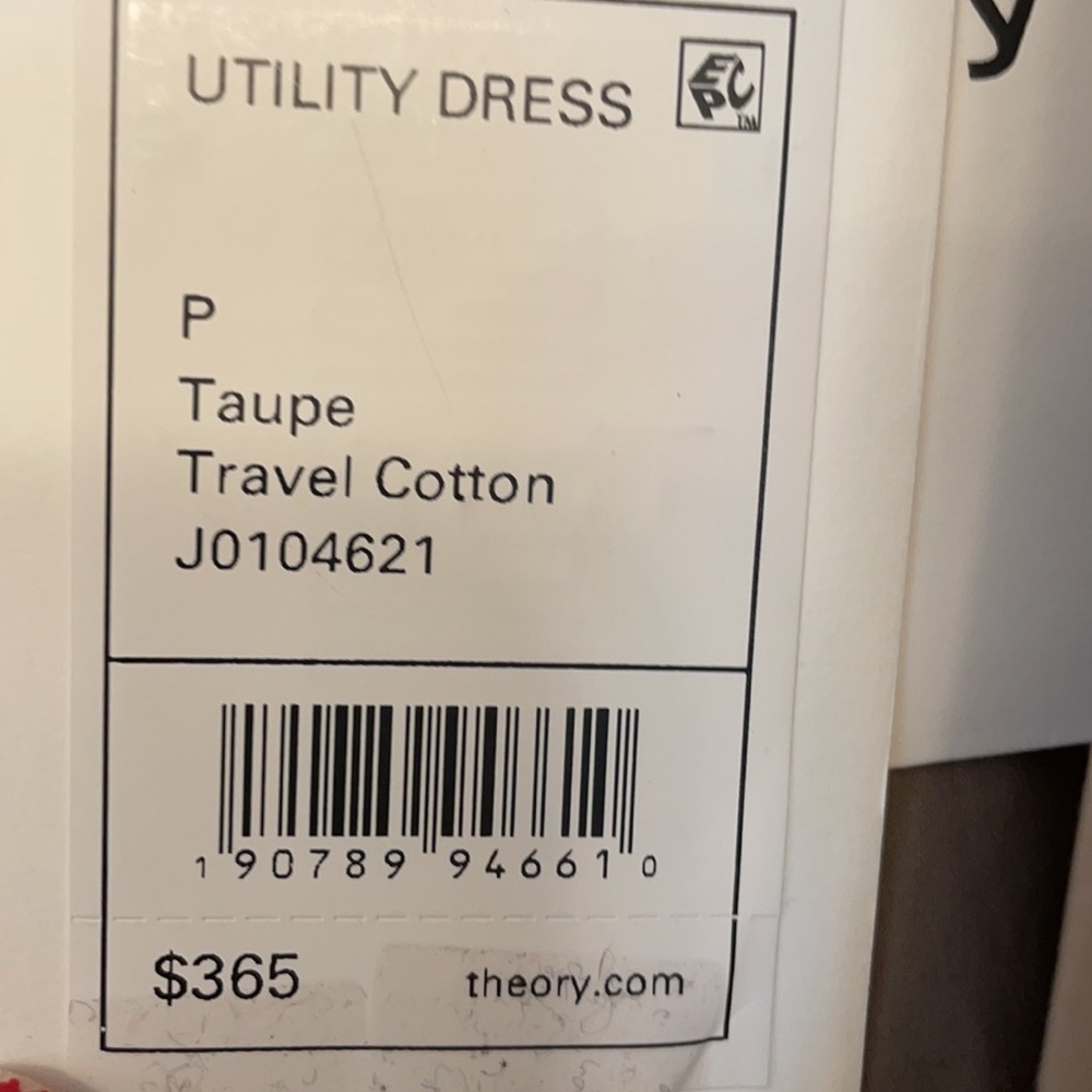 Theory travel cotton short sleeve utility dress in Taupe (size P) - Picture 4 of 4
